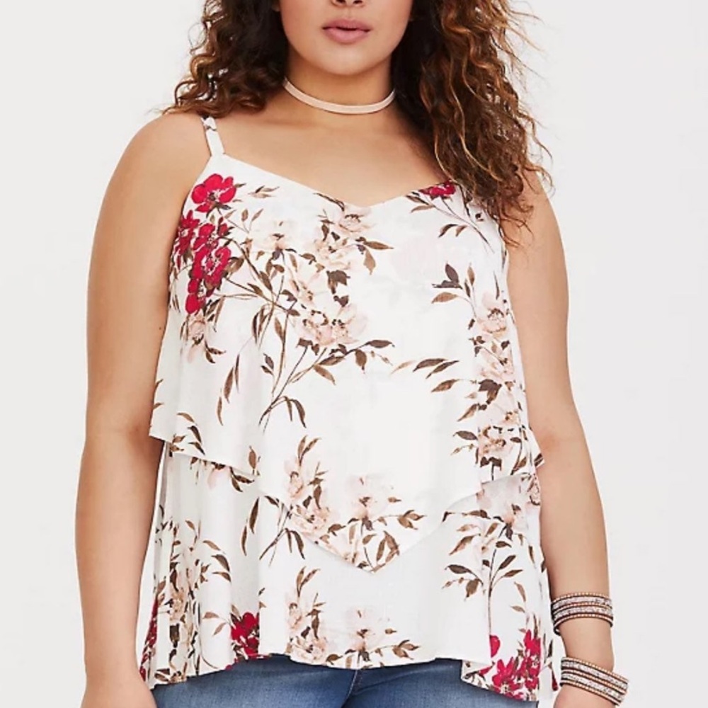 Torrid Ivory Floral Layered Cami